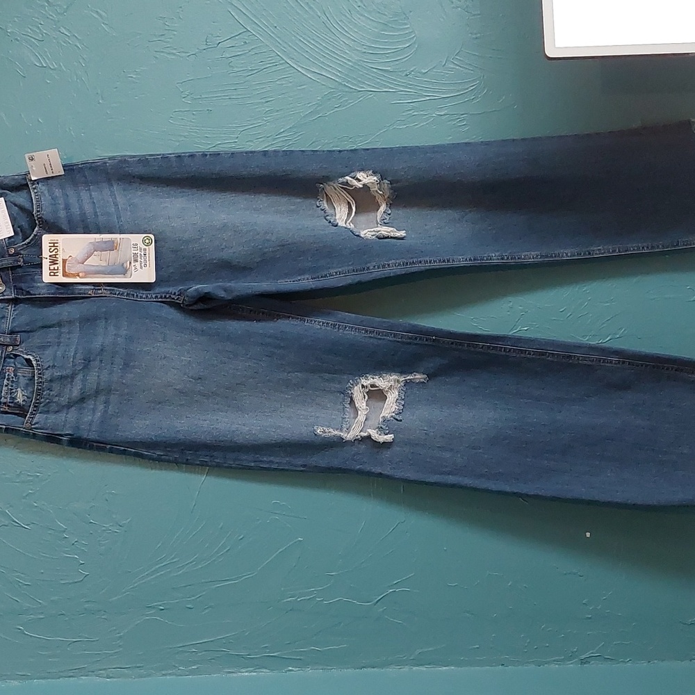 NWT Rewash size 1 super high rise wide leg jean